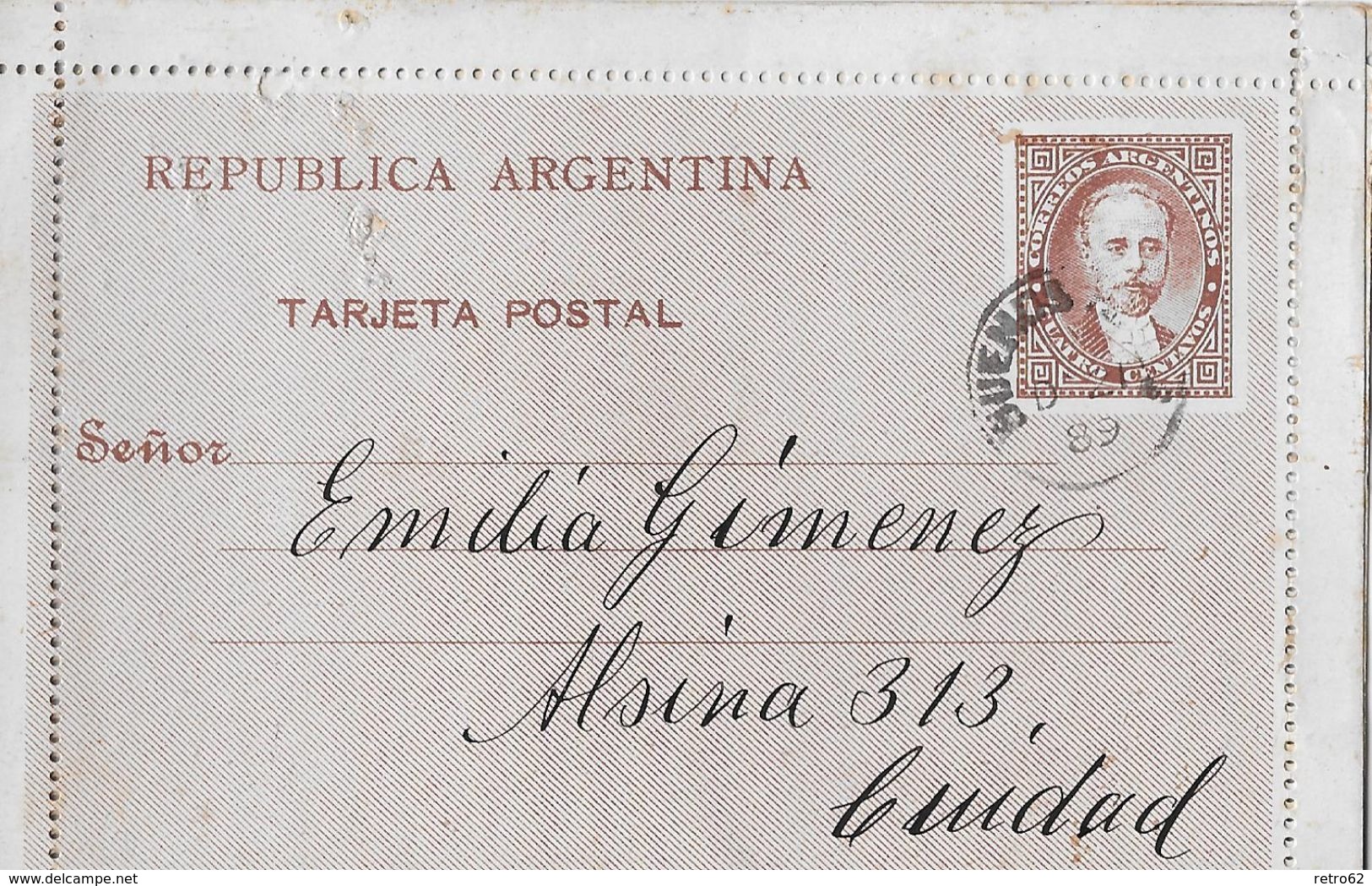 REPUBLICA ARGENTINA 1889 - Tarjeta Postal Buenos Aires - Entiers Postaux