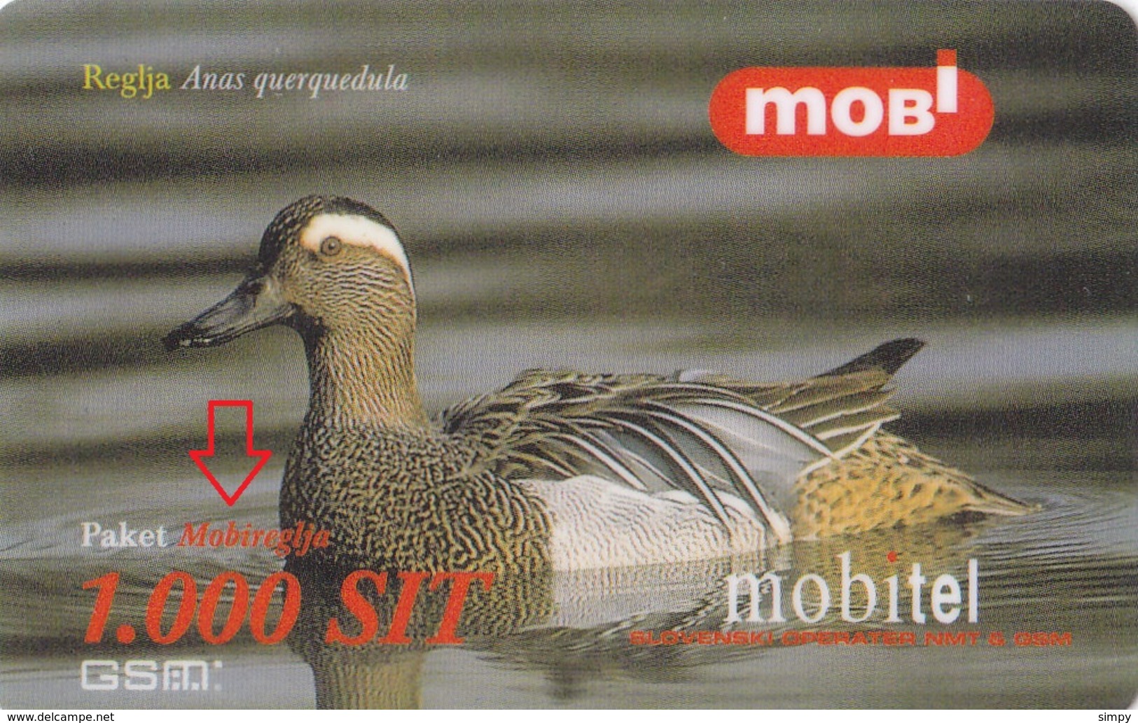 SLOVENIA Mobil Prepaid Card Paket Mobireglja Bird Reglja Duck  Valid 31/12/2000 - Gallináceos & Faisanes