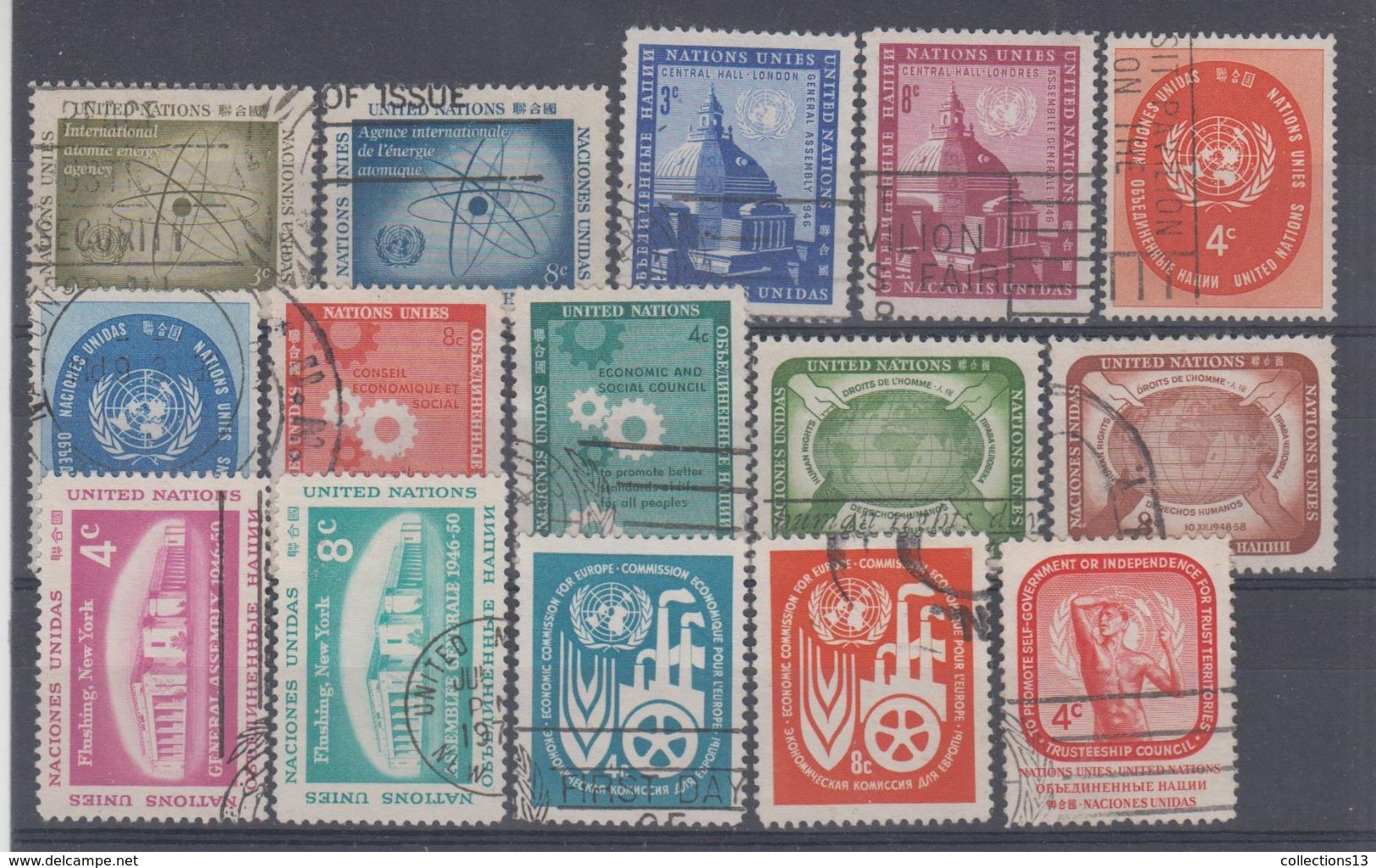 NATIONS UNIS - NEW YORK - 56/70 + 73/88 + 90/103 Obli Cote 12,15 Euros Depart A 10% - Used Stamps