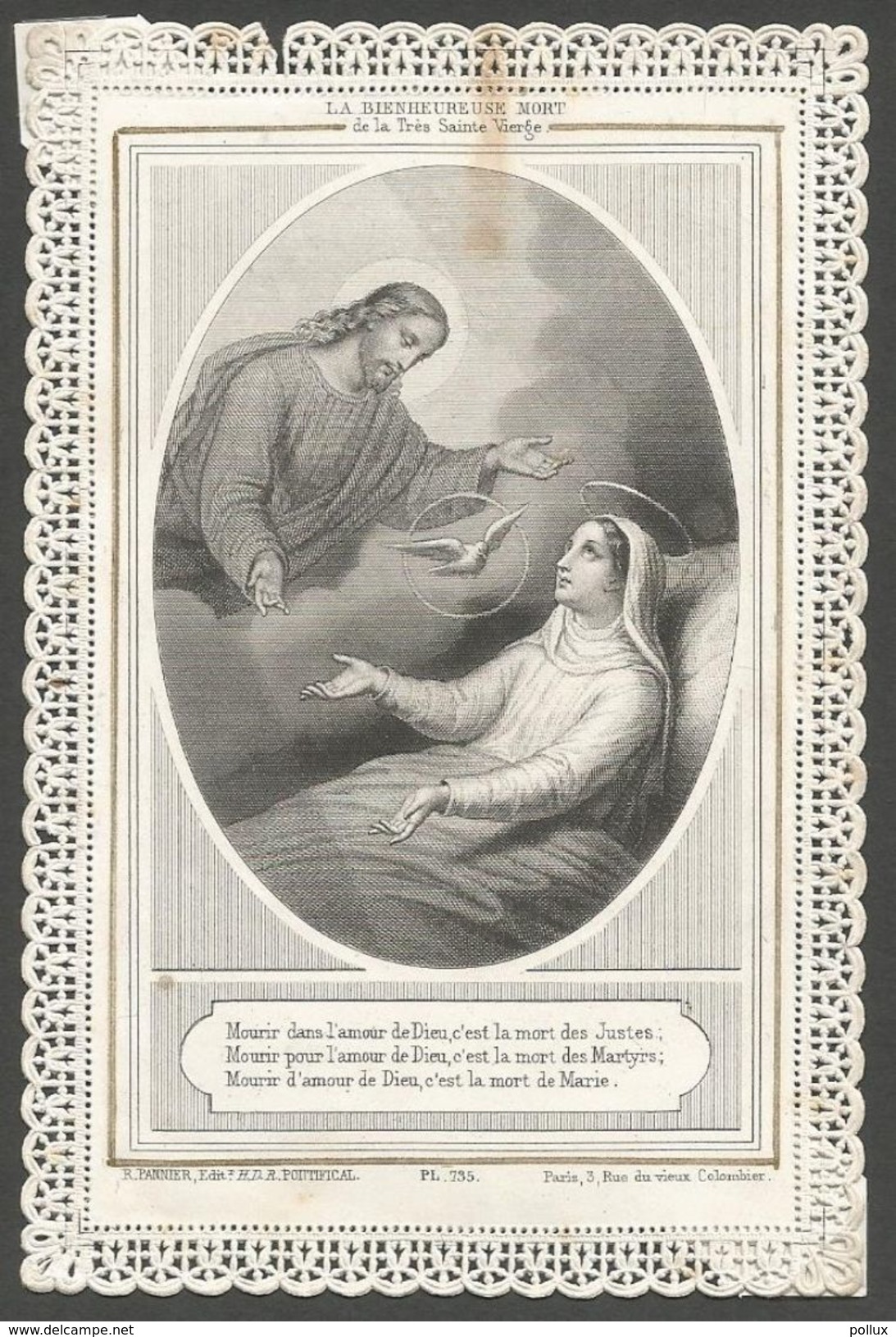 Image Pieuse Holy Card Canivet  La Bienheureuse Mort De La Très Sainte Vierge - Godsdienst & Esoterisme