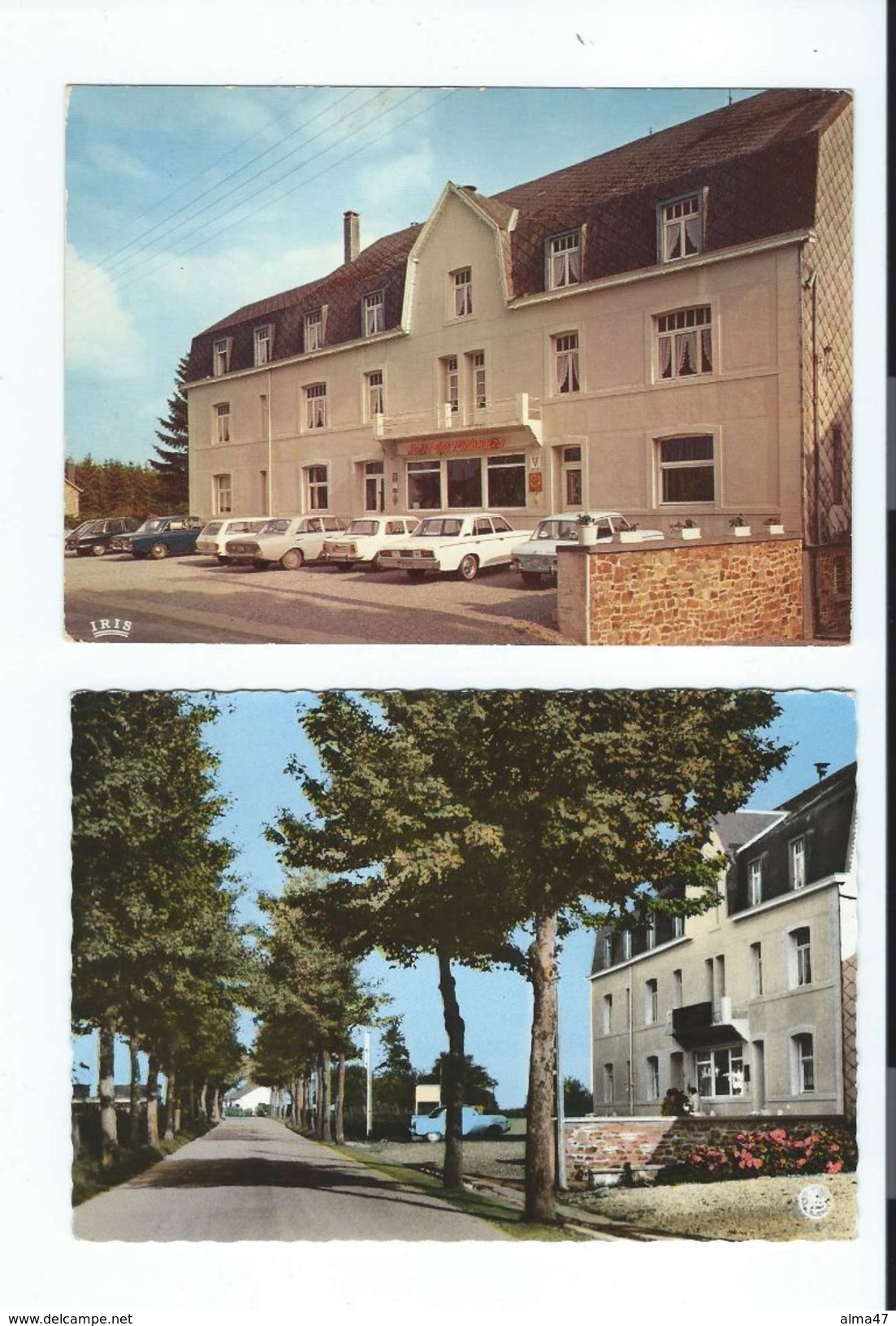 Haut-Fays - LOT 3 CP - Presbytère église - Hôtel Ardennes Gros Plan Et Voitures Des Années 90 - Hôtel Rue Bordée Arbres - Daverdisse