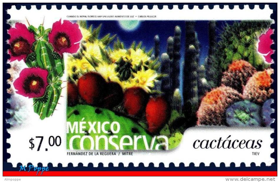 Ref. MX-2372 MEXICO 2004 FLOWERS, PLANTS, CONSERVATION, CACTI,, (7.00P), MNH 1V Sc# 2372 - Cactus