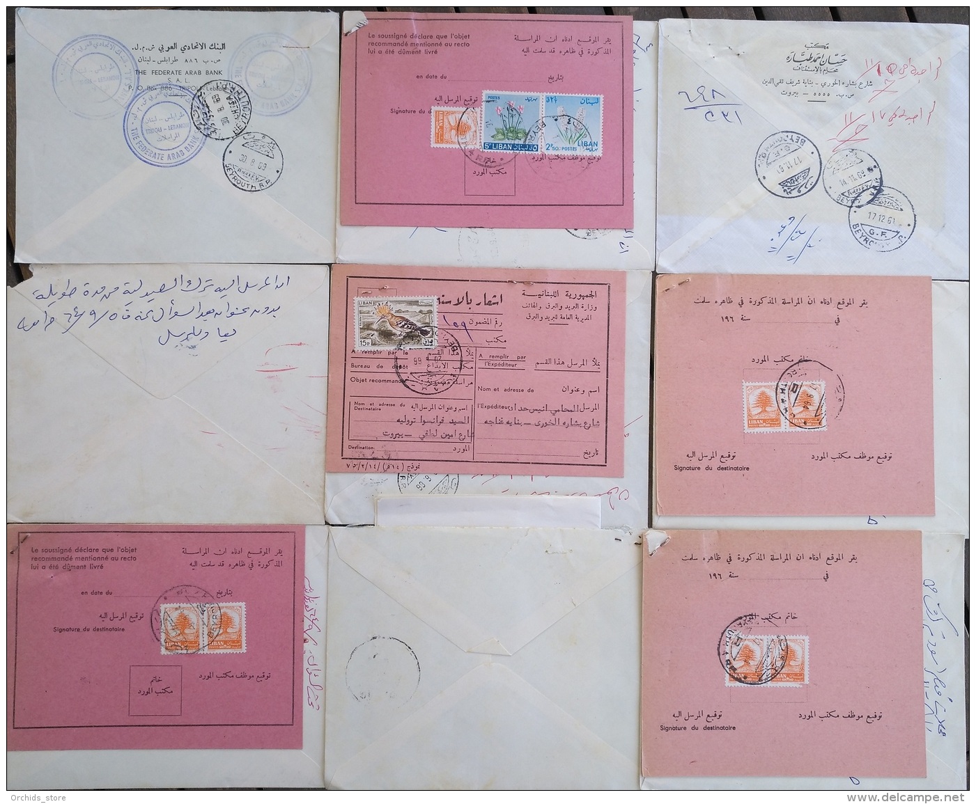 L2 Lebanon 1950s-1970s Lot Of  9 Registered Covers Sent From Famous Lawyers Officers - Libanon