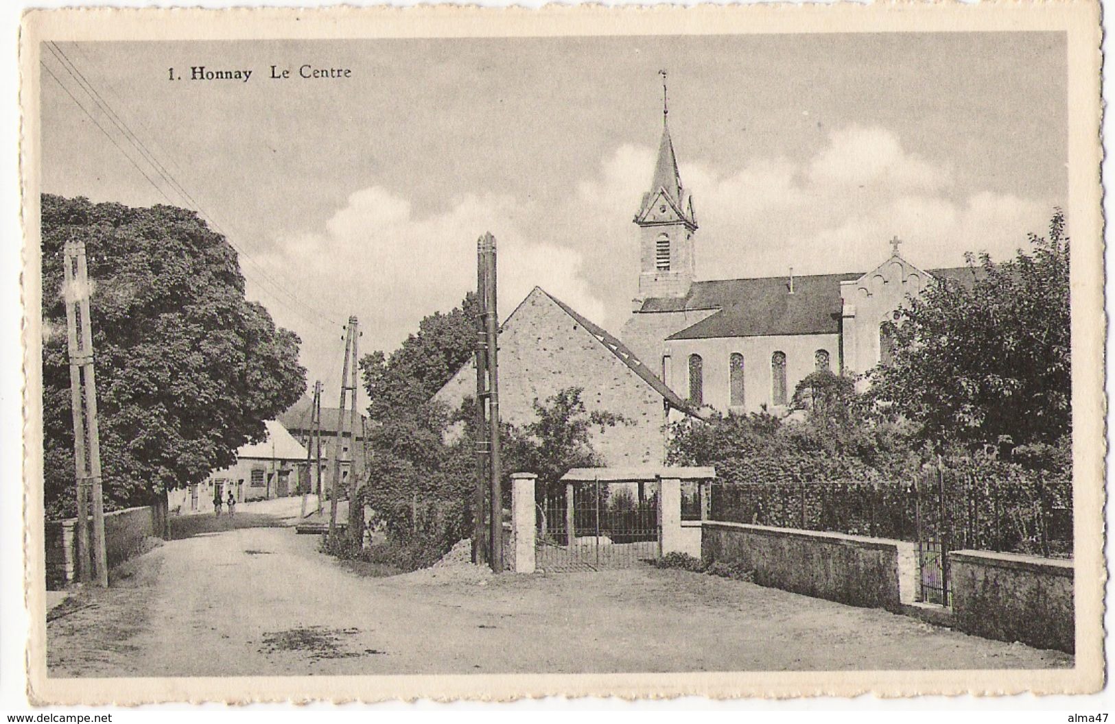 Honnay - Le Centre  N° 1 - Circulé 1956 - édit. J. Rondeaux-Libioulle - Beauraing