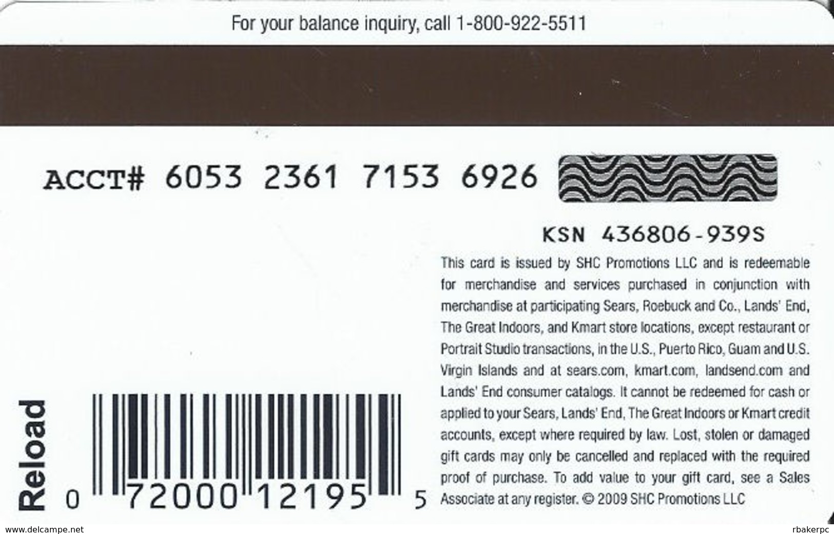 Sears / KMart Gift Card - Gift Cards