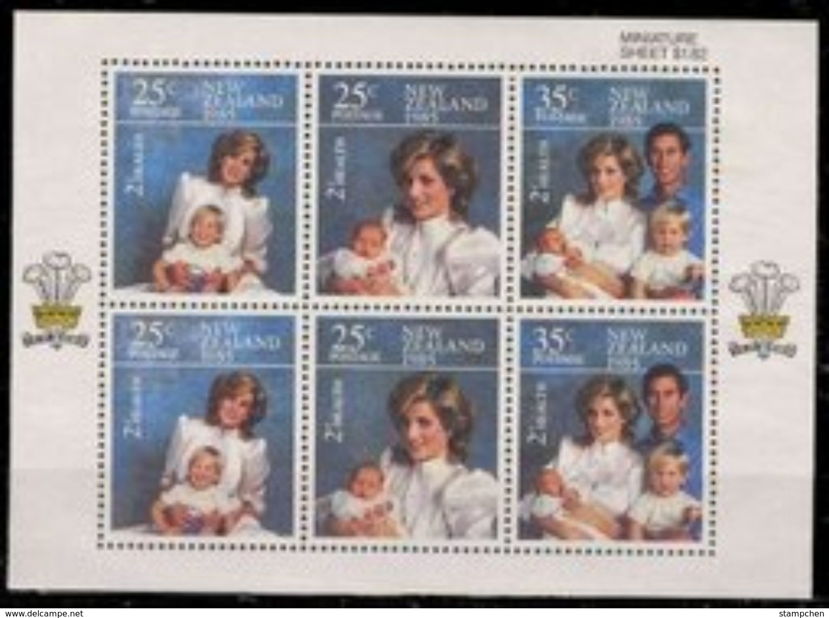 1985  New Zealand Health Semi-Stamps S/s - Princess Diana Royal - First Aid