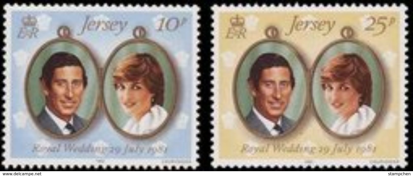 Jersey 1981 Royal Wedding Stamps Prince Carles & Lady Diana - Other & Unclassified