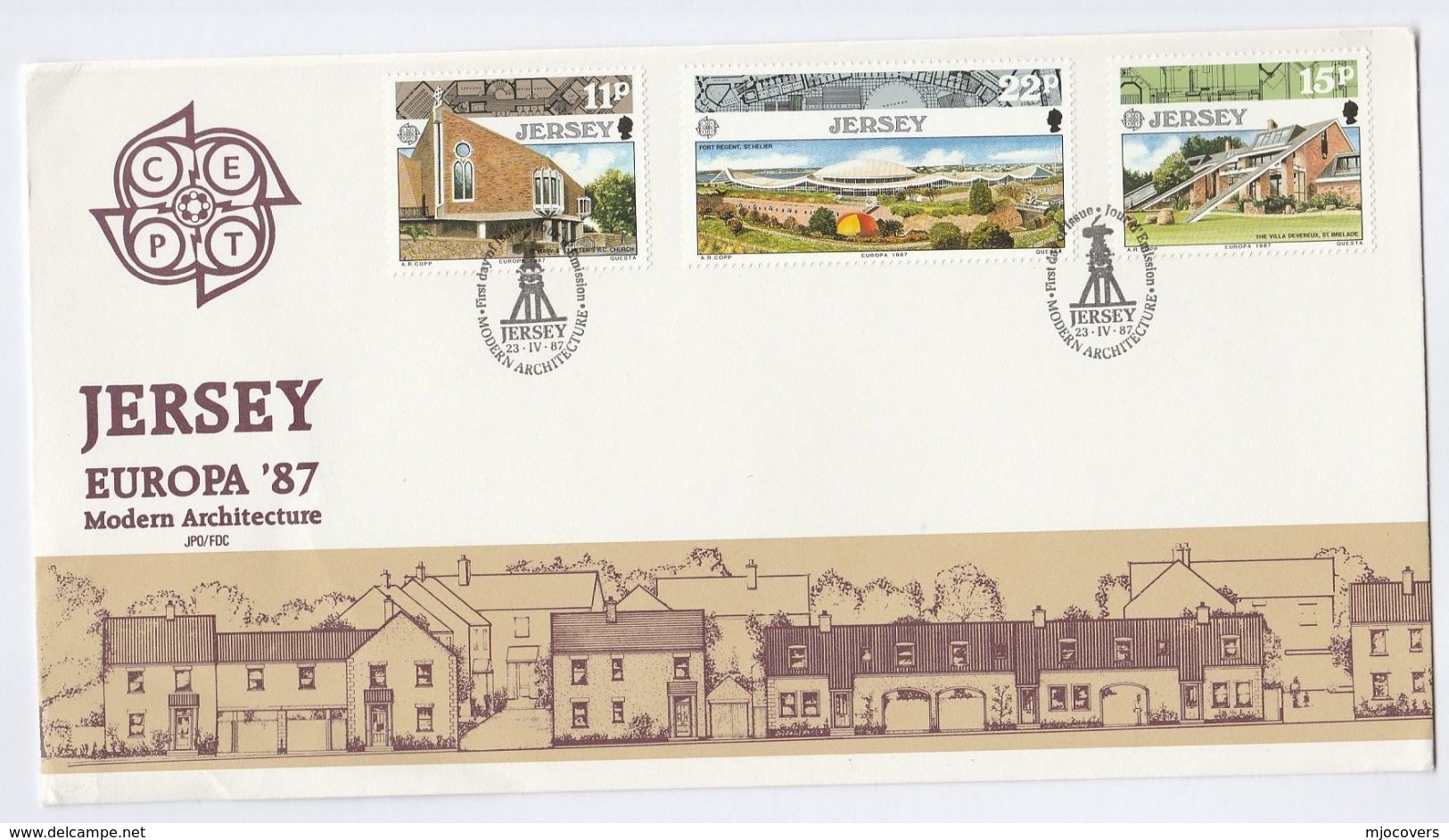 1987 JERSEY FDC  EUROPA Stamps ARCHITECTURE Cover - Jersey