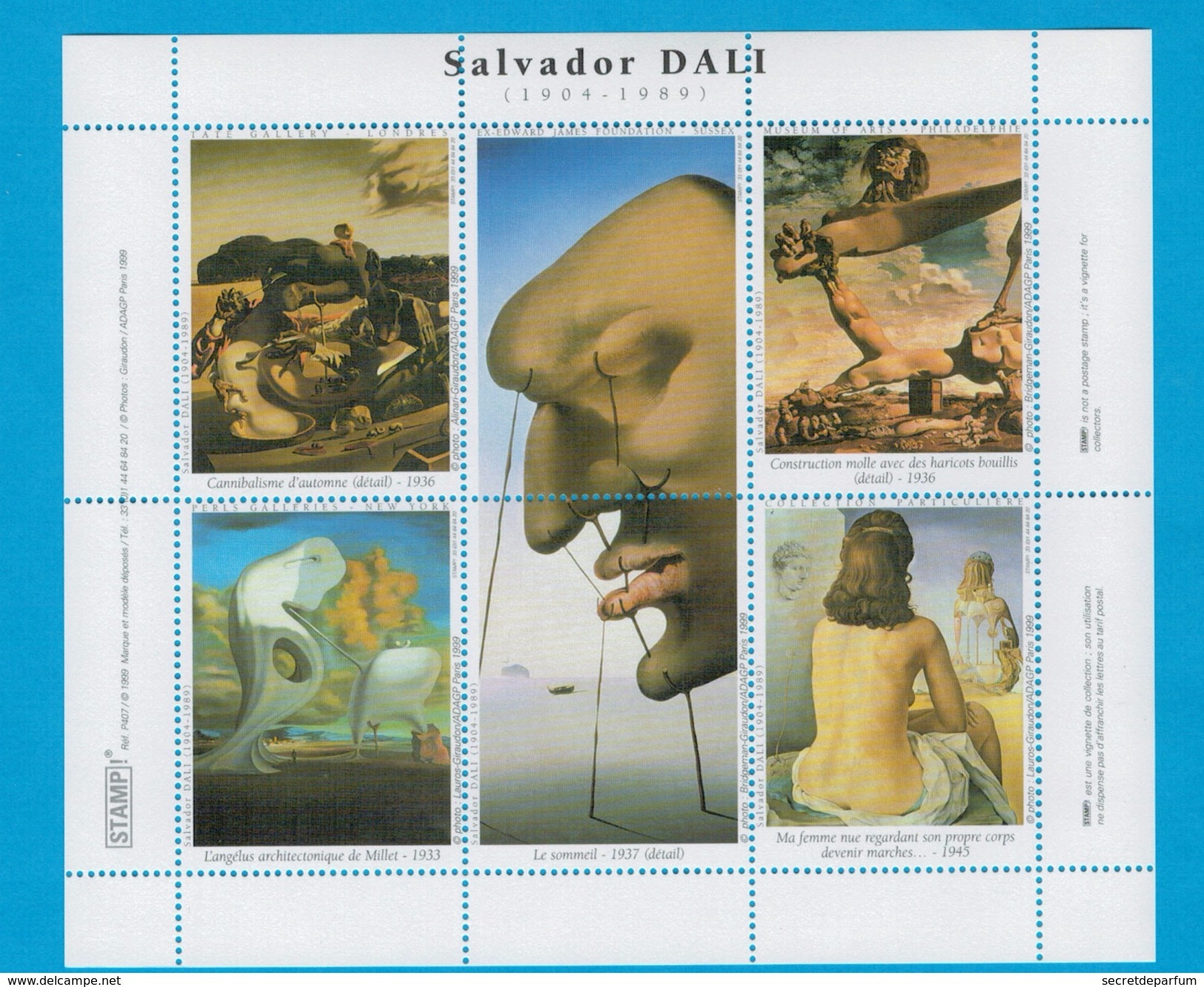 TIMBRES  STAMP VIGNETTE De COLLECTION POUR LES  MUSEES     SALVADOR  DALI - Verzamelingen