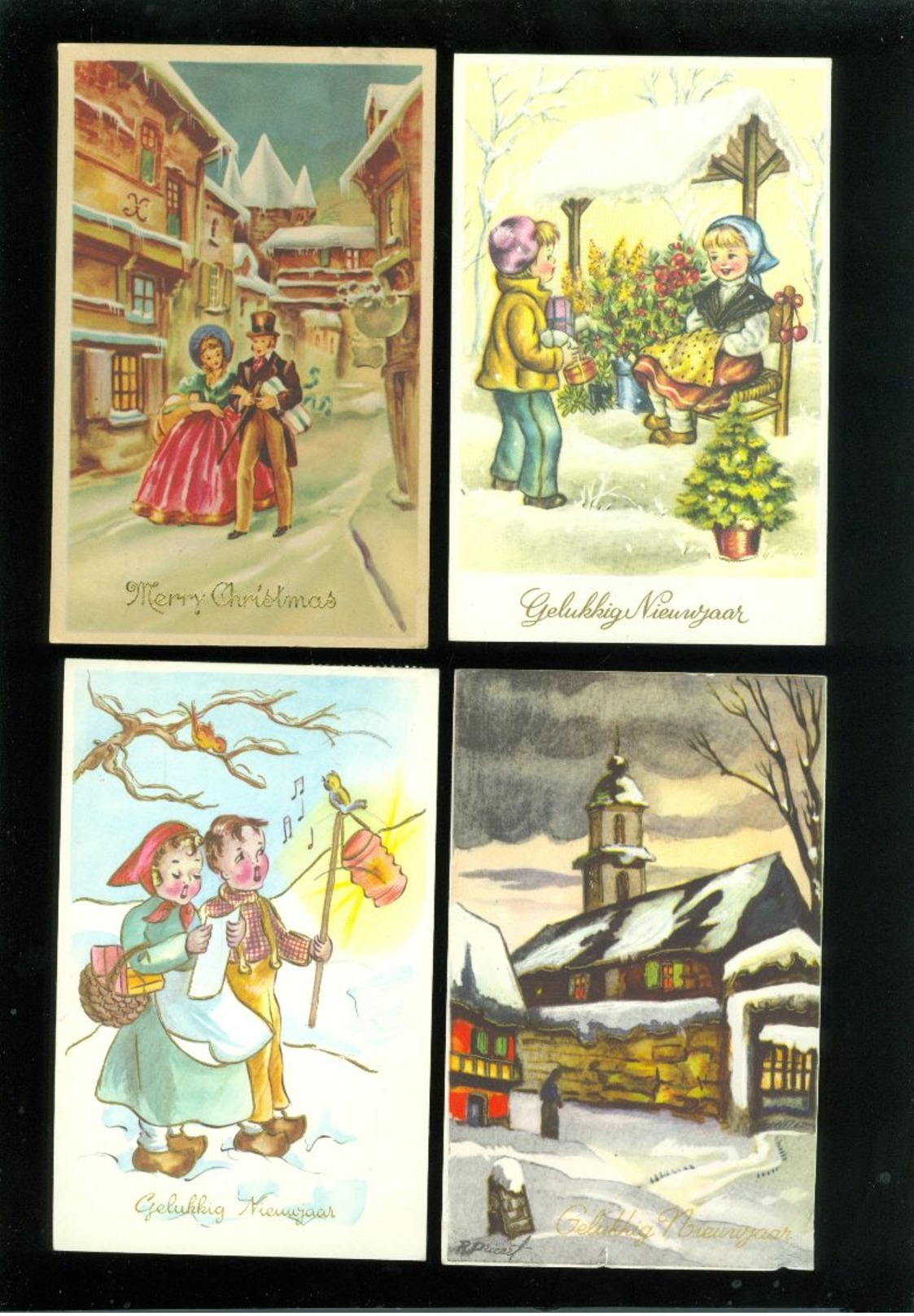 Beau lot de 60 cartes postales de fantaisie   Mooi lot 60 postkaarten van fantasie -  60 scans