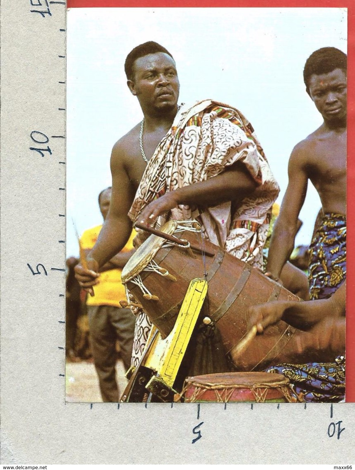 CARTOLINA VG GHANA - Drummers In Action - 10 X 15 - ANN. 1985 - Ghana - Gold Coast