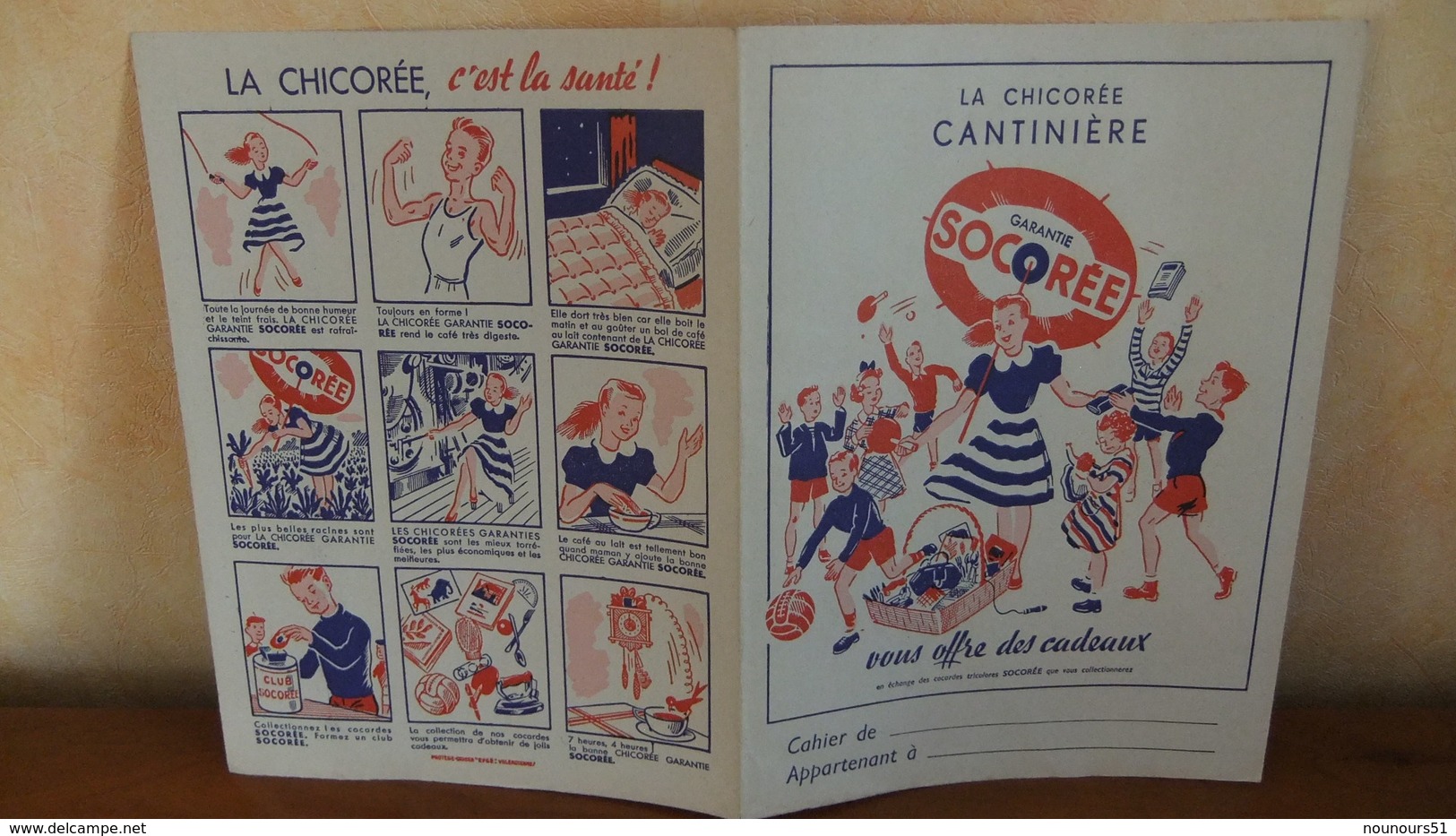 Année 60 Protège Cahier  La Chicorée  CANTINIERE - Protège-cahiers