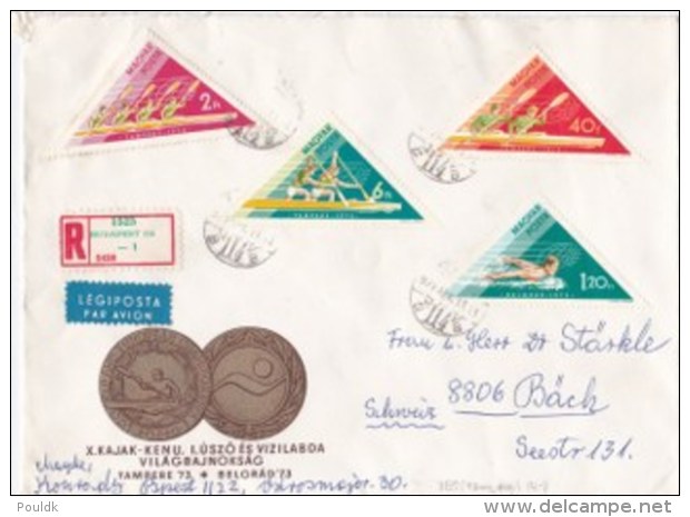 Hungary Registered Cover Budapest 1973 Canoe Kayak Tampere  (LAR5-50) - Kanu