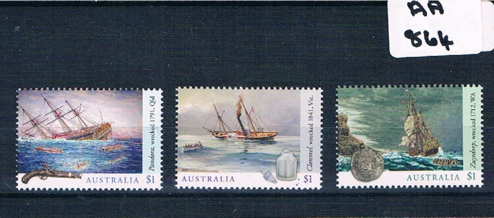 Australia 2017 Ship Wrecks 3val Sheet Muh AA864 - Mint Stamps