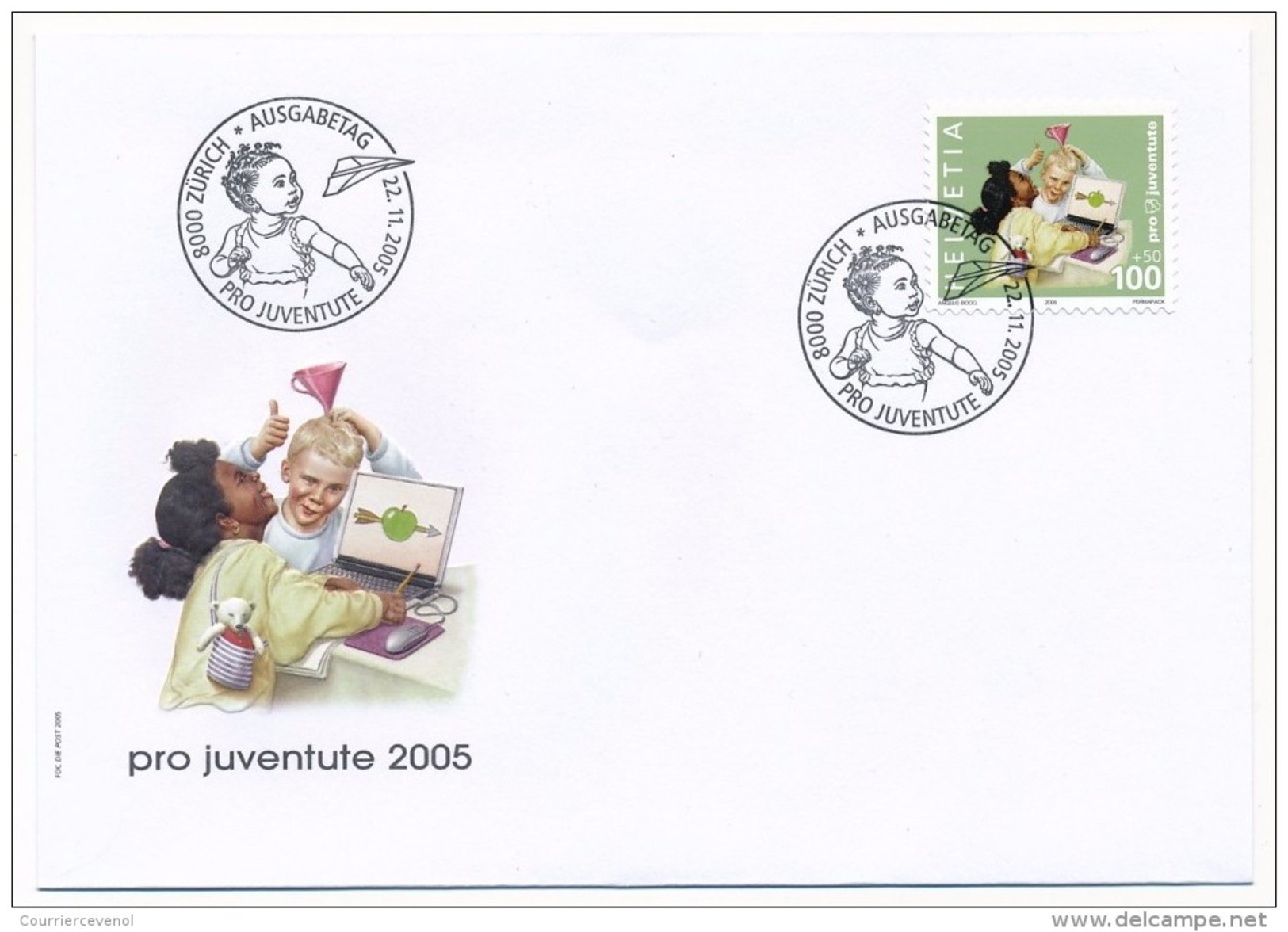 SUISSE -  FDC 2005 - Pro Juventute - 6 Enveloppes (2 Séries) + Cachet Noël Nativité - FDC