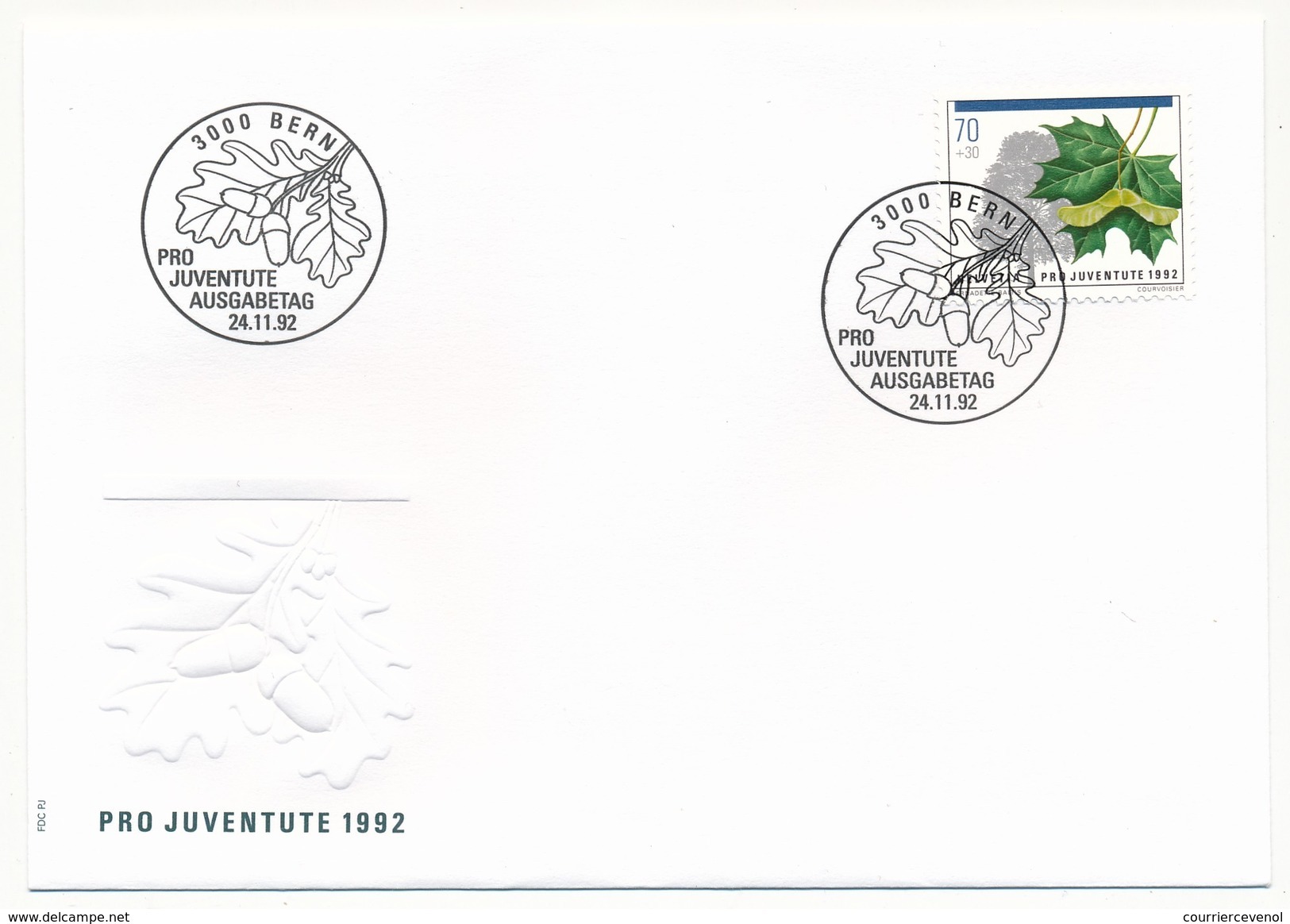 SUISSE - 6 Enveloppes FDC - Pro Juventute 1992 (Conifères) - Bern - 24/11/1992 - FDC