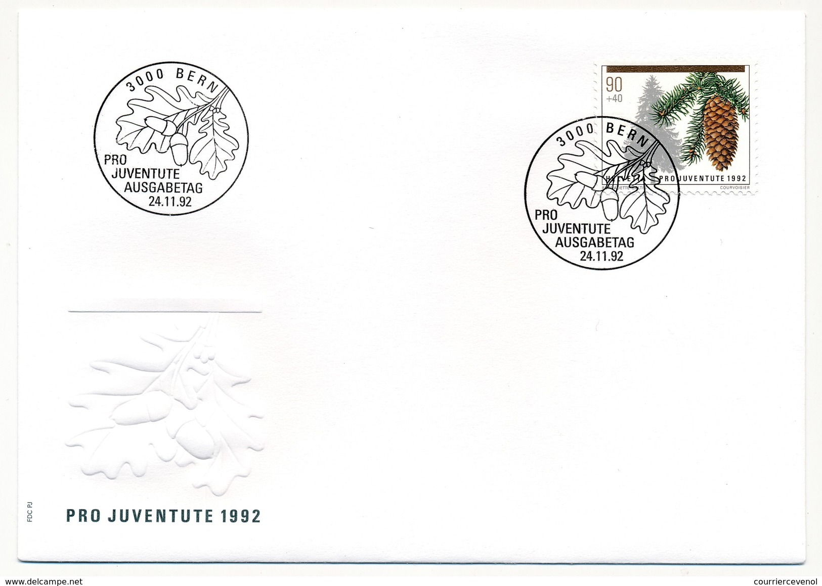 SUISSE - 6 Enveloppes FDC - Pro Juventute 1992 (Conifères) - Bern - 24/11/1992 - FDC