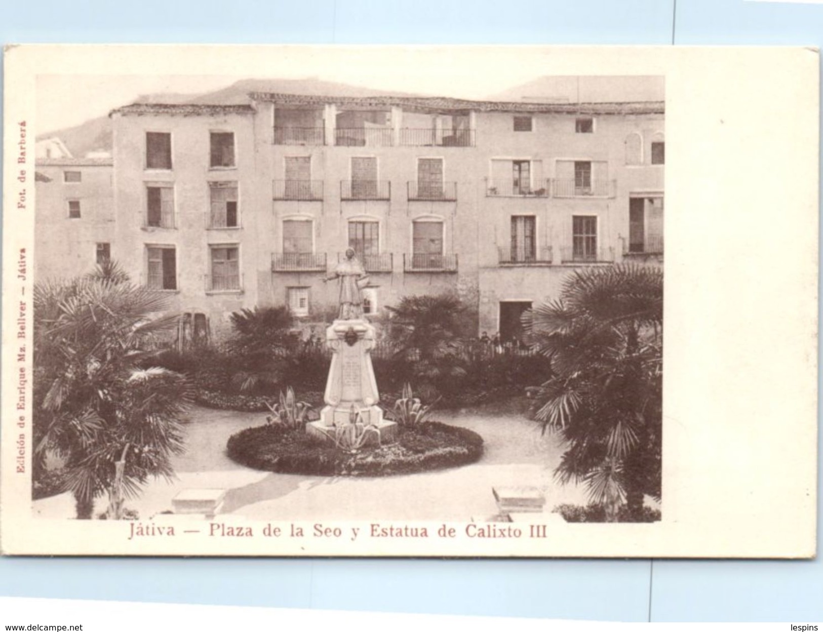 ESPAGNE - Jativa --  Plaza De La Seo Y Estatua - Autres & Non Classés