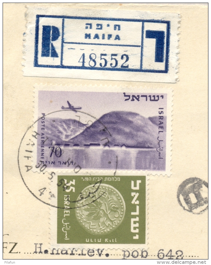 Nederland - 1954 - 15 (+15) Cent Juliana En Face Briefkaart G312A - Reply-card Aangetekend Vanuit Haifa / Israel - Postal Stationery