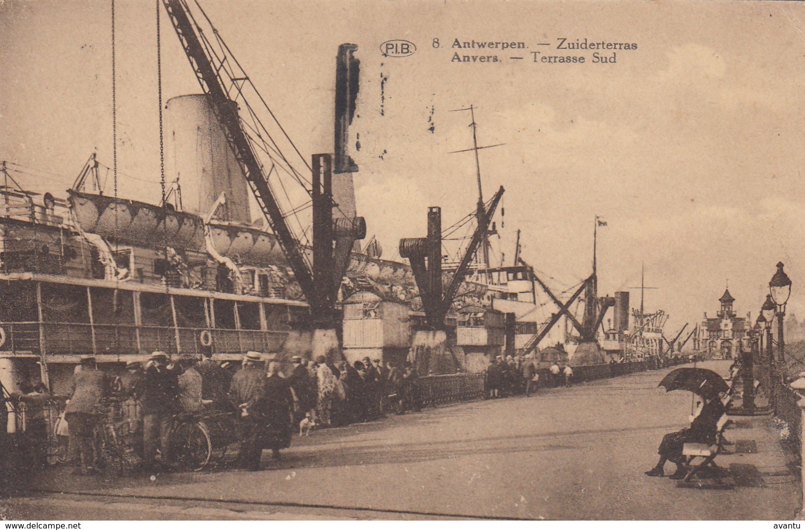 ANTWERPEN / ZUIDER TERRAS / LOSKAAI MET SCHEPEN - Antwerpen