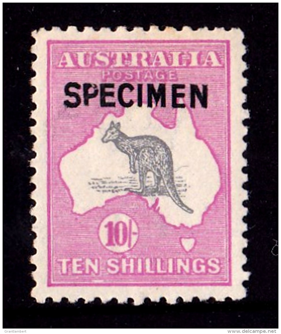 Australia 1917 Kangaroo 10-  3rd Watermark SPECIMEN Type B MH - Listed Variety - Nuevos