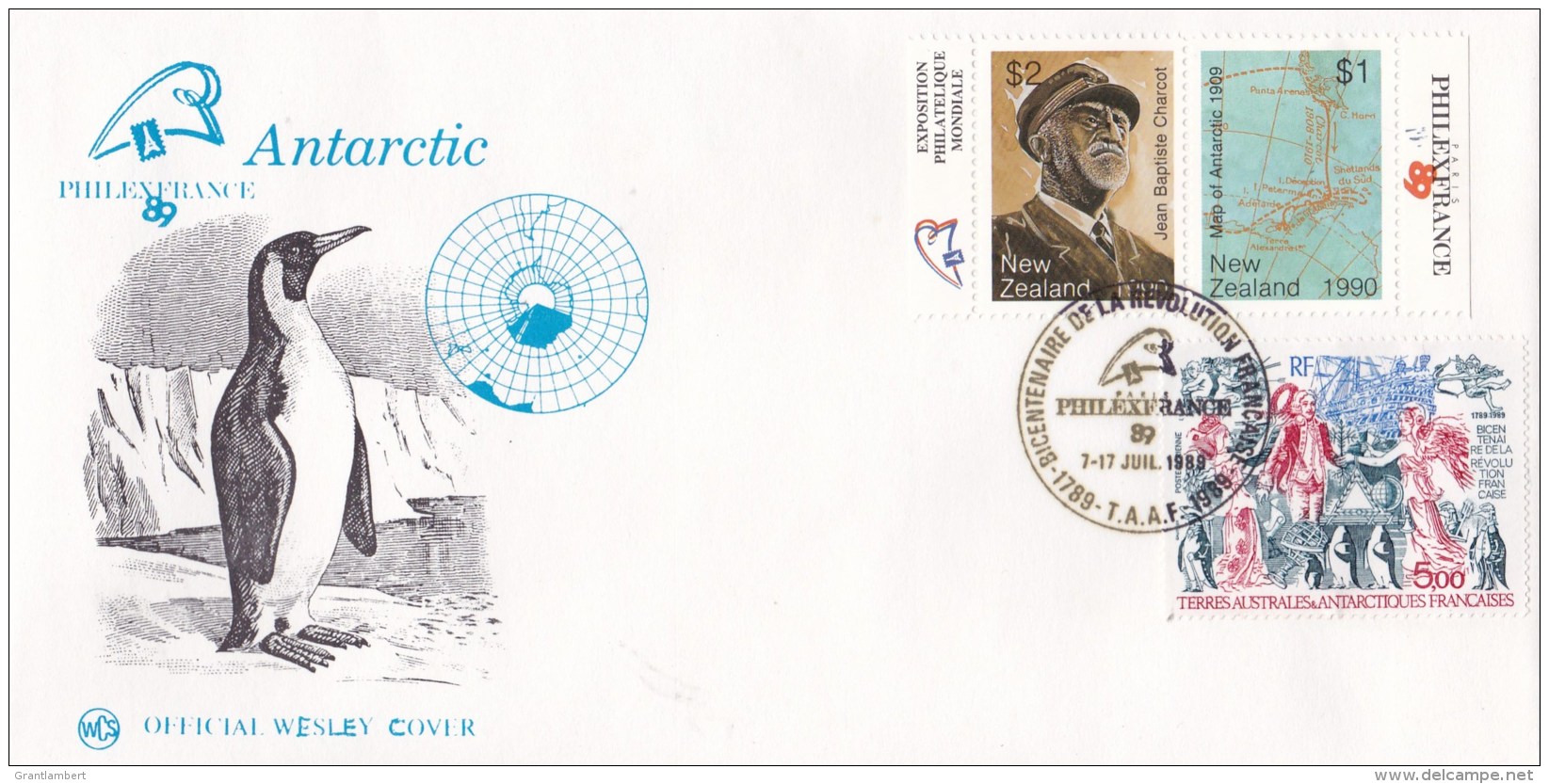 New Zealand 1989 PHILEXFRANCE 89 Antarctic Cinderella Covers (2) - Covers & Documents