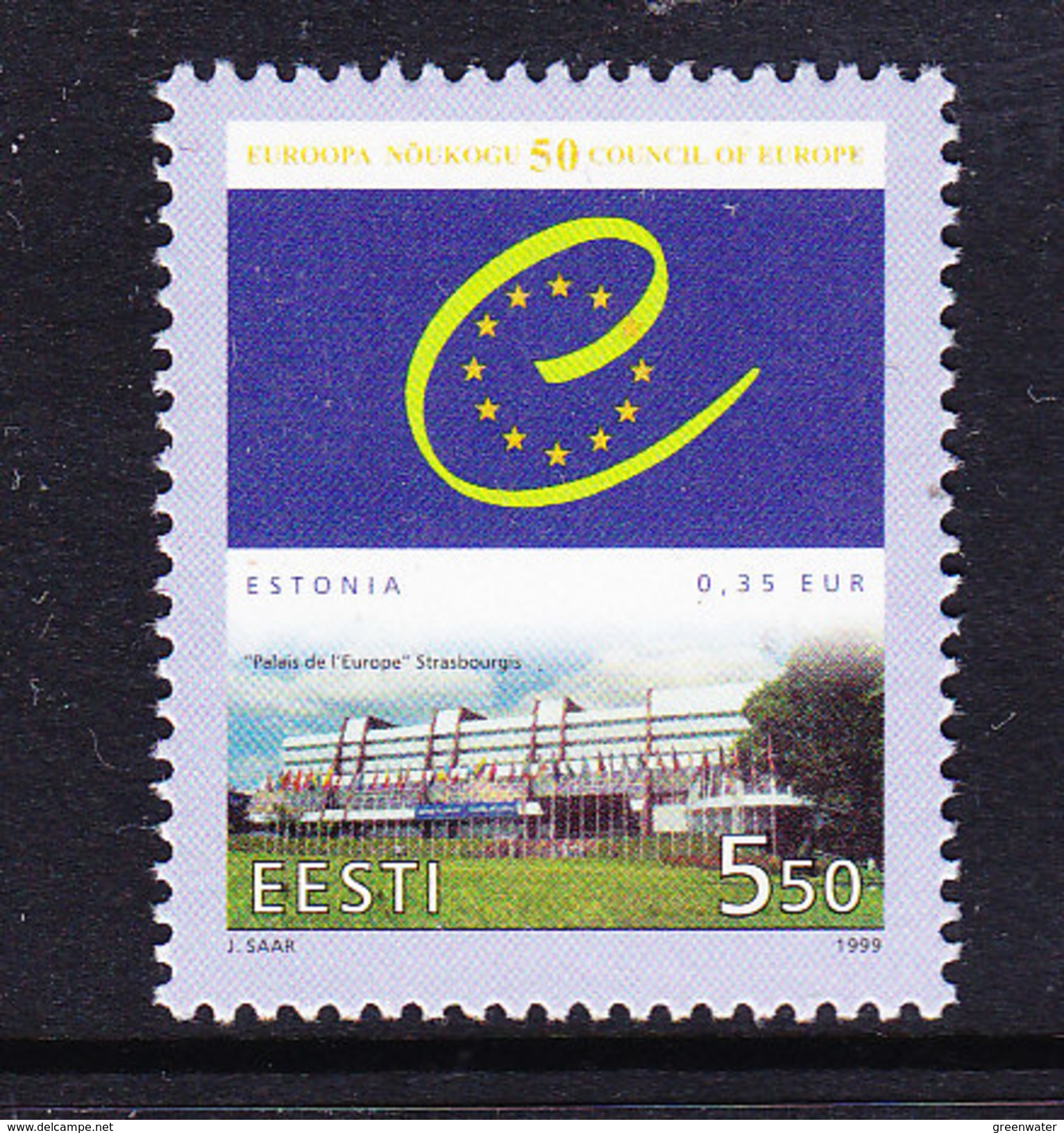 Estonia 1999 50Y Council Of Europe 1v  ** Mnh (36851D) - Europäischer Gedanke