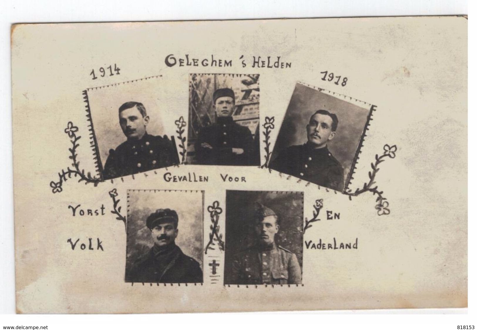 Oelegem : Oeleghem's Helden 1914-1918 Fotokaart - Ranst