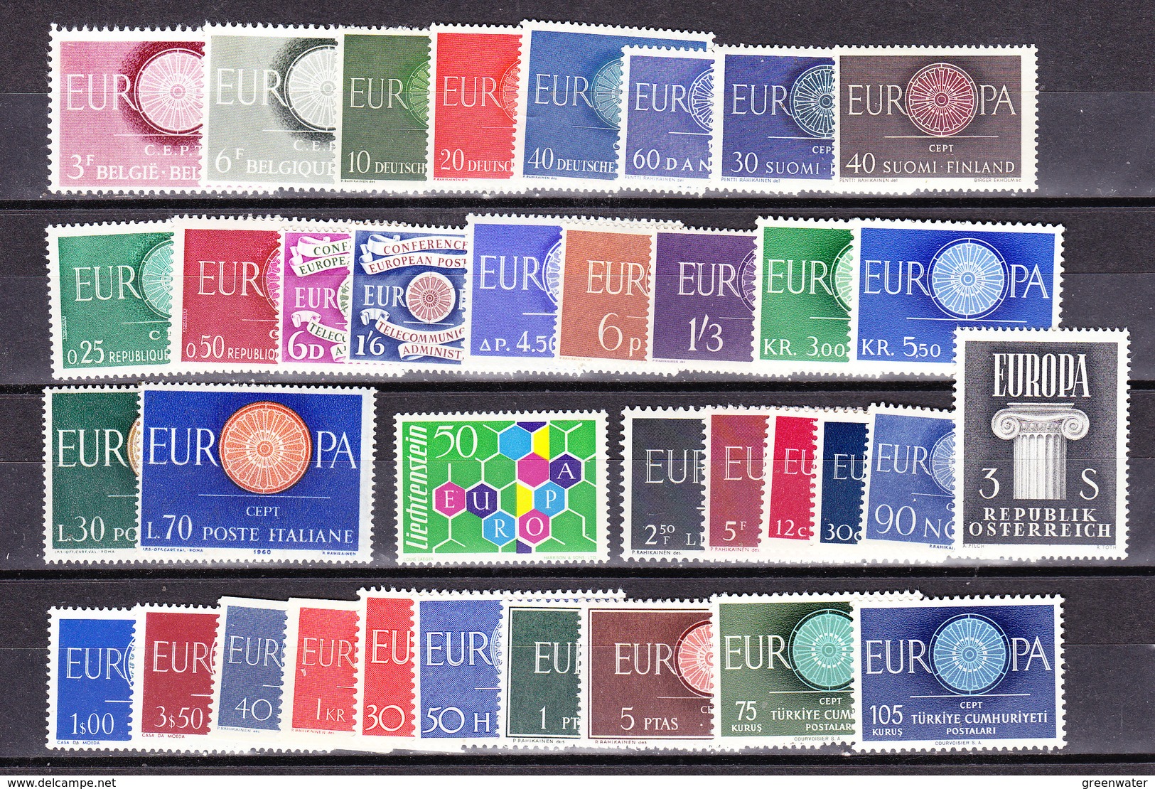 Europa Cept 1960 Year Set 20 Countries 36 Values ** Mnh (original Gum !!!) (36852) Promotion - 1960