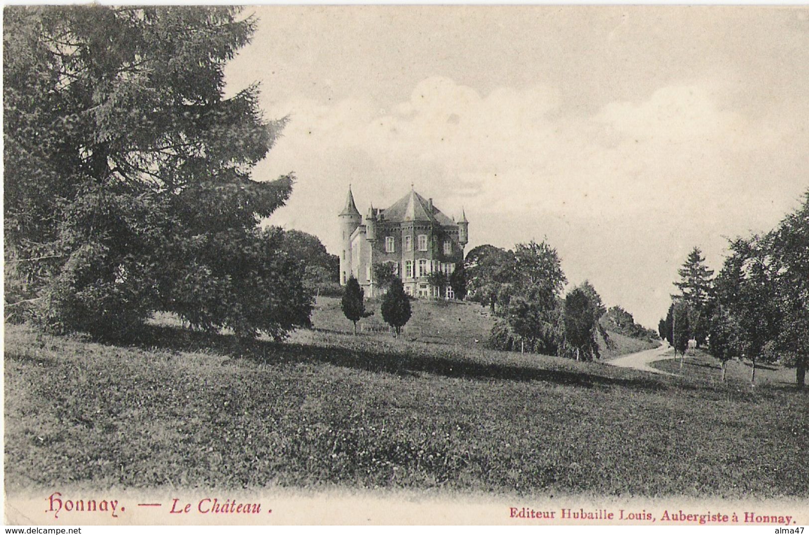 Honnay - Le Château - Circulé 1908 - Edit. Hubaille Louis, Aubergiste à Honnay - Beauraing