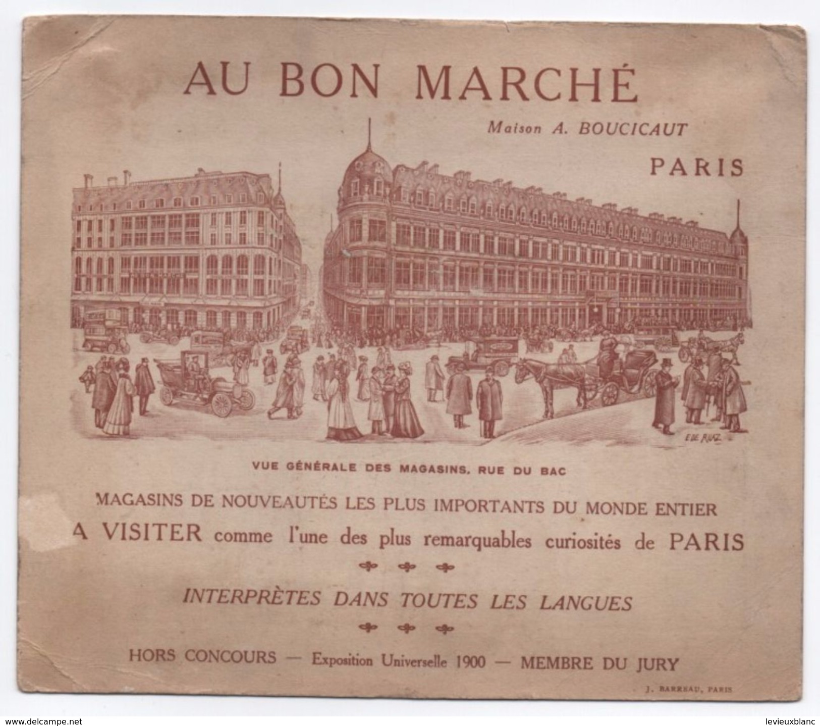 Grande Image "Au Bon Marché"/La Corrida/Chocolat Dans Ses Scénes Comiques/Maison A Boucicaut/Vers 1900-1910      IMA233 - Au Bon Marché