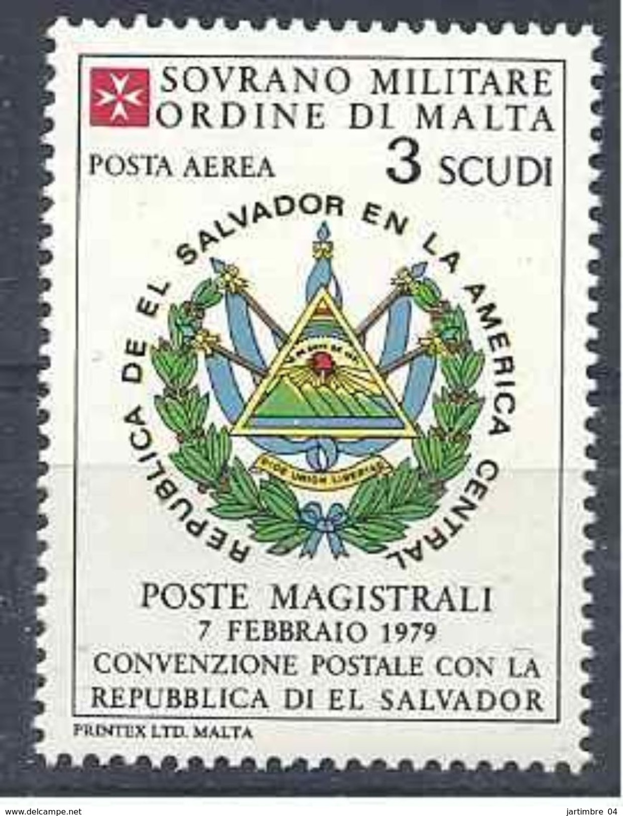 1986 ORDRE MALTE PA F26 ** Armoirie El Salvador , Issu De Feuille - Malte (Ordre De)