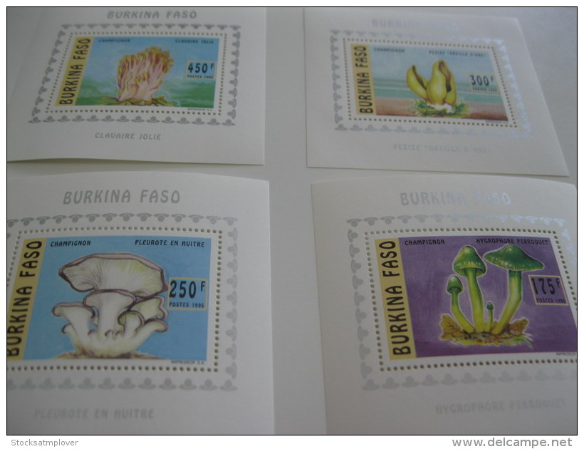 Burkina Faso-1996-fauna,flora-mushrooms-Deluxe.MI.1380-83A - Burkina Faso (1984-...)