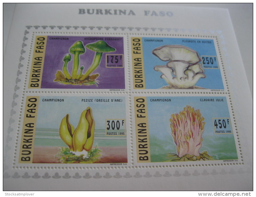 Burkina Faso-1996-fauna,flora-mushrooms-klb.MI.1380-83A - Burkina Faso (1984-...)