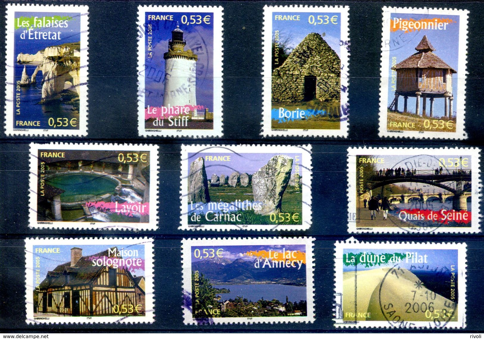 FRANCE 2005 YVERT N0 3814-3823 COTE 7E - Used Stamps