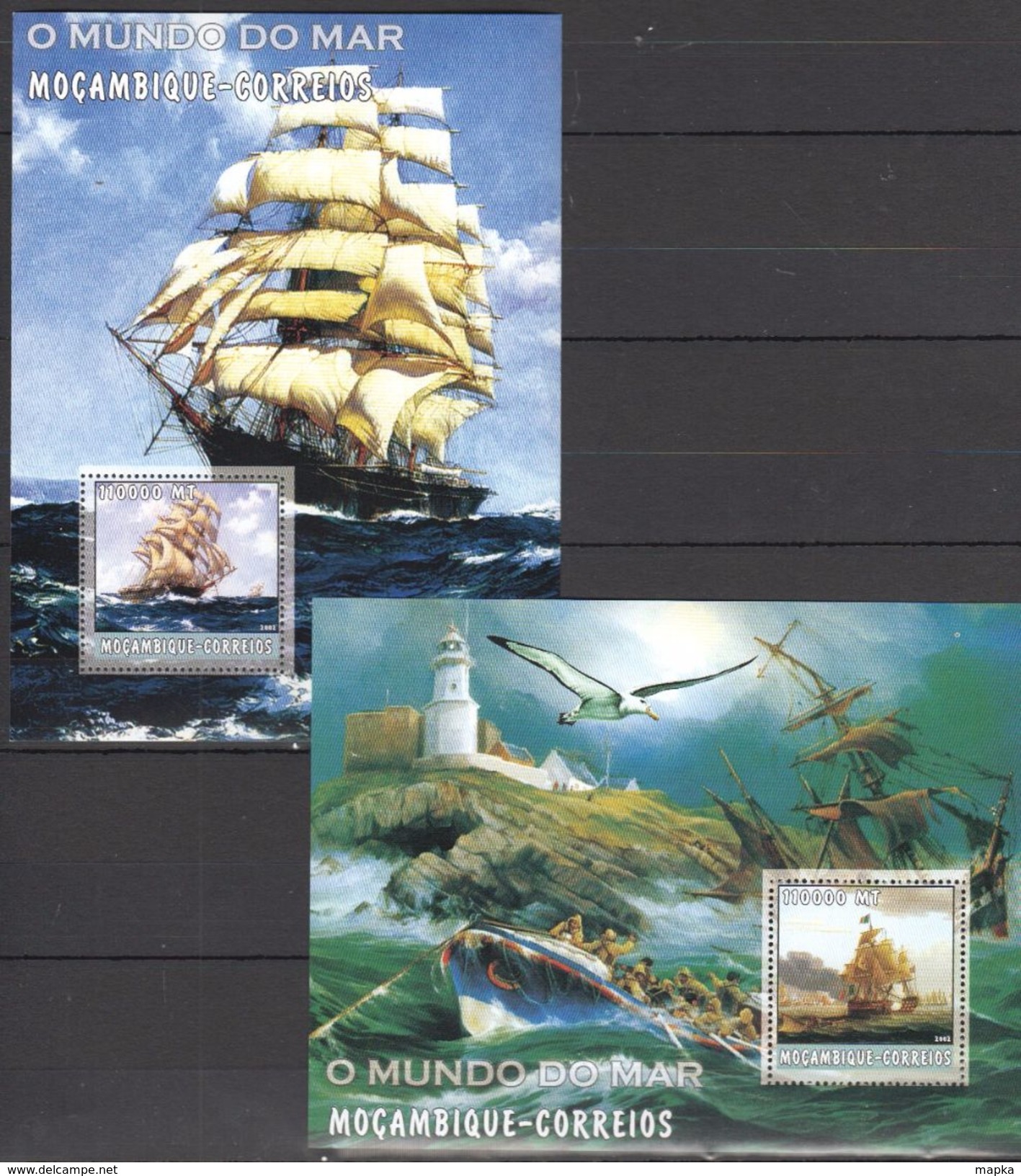 N239 2002 MOCAMBIQUE-CORREIOS O  MUNDO DO MAR SHIP BL+KB MNH - Schiffe