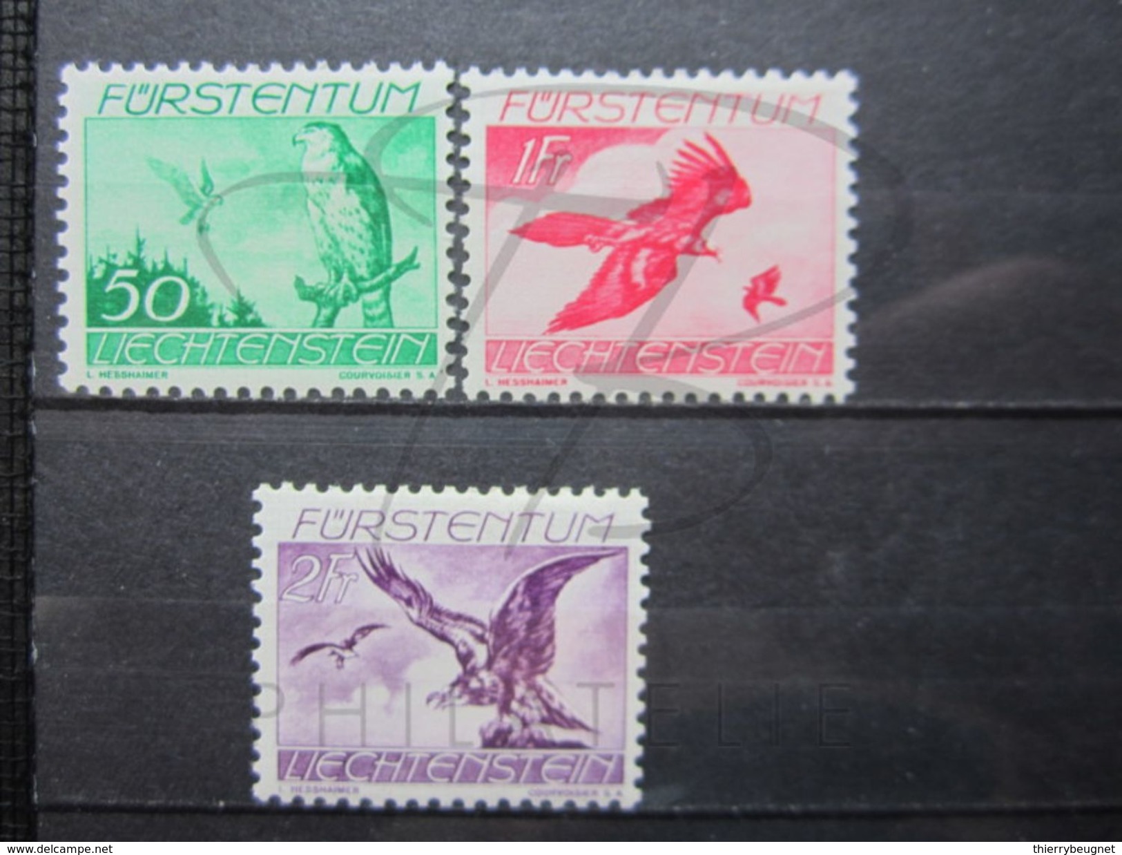 VEND BEAUX TIMBRES DE POSTE AERIENNE DU LIECHTENSTEIN N° 21 - 23 , X !!! - Poste Aérienne