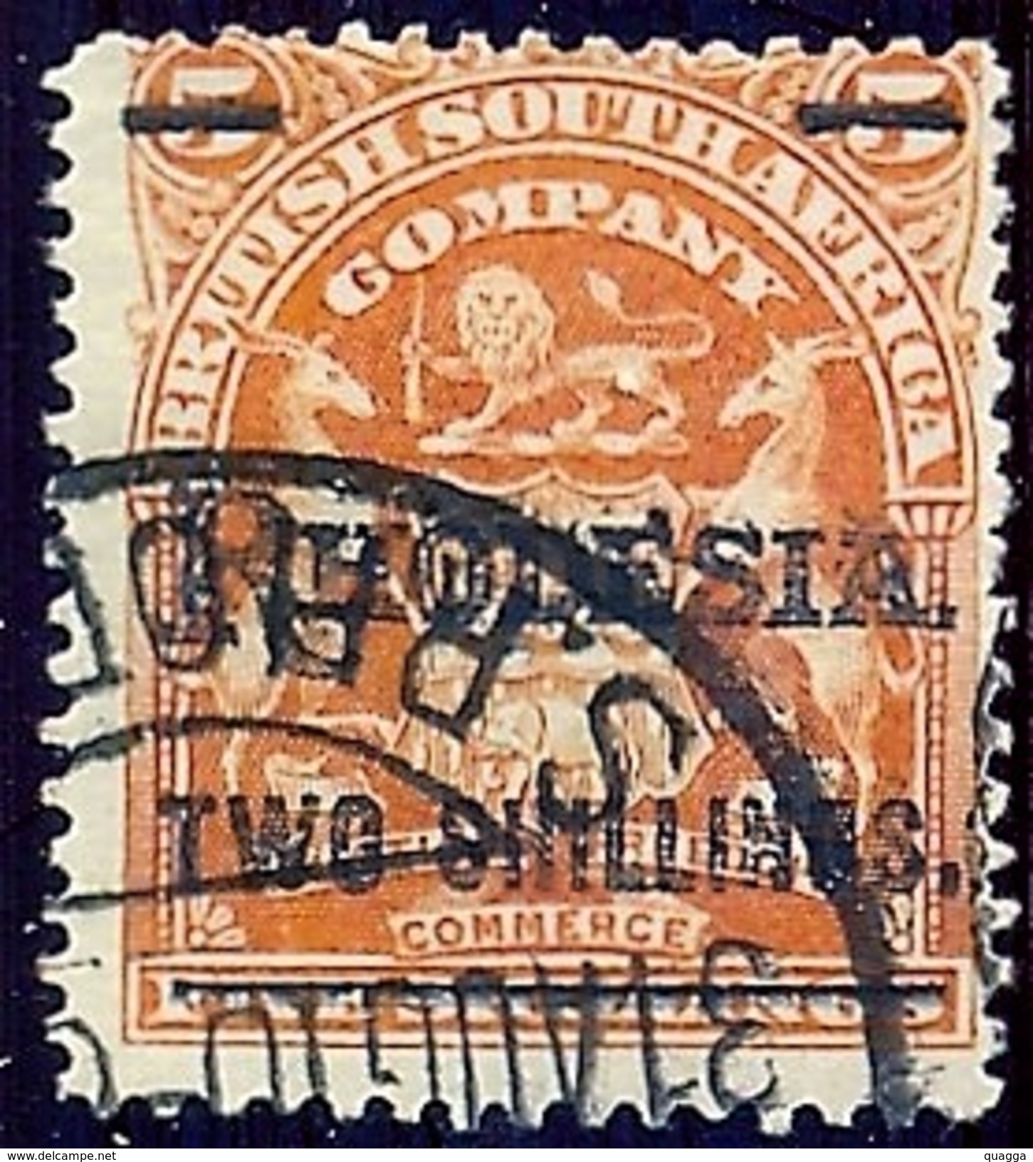 BSAC. Rhodesia 1909. 2s On 5s Orange. SG 118. - Autres & Non Classés