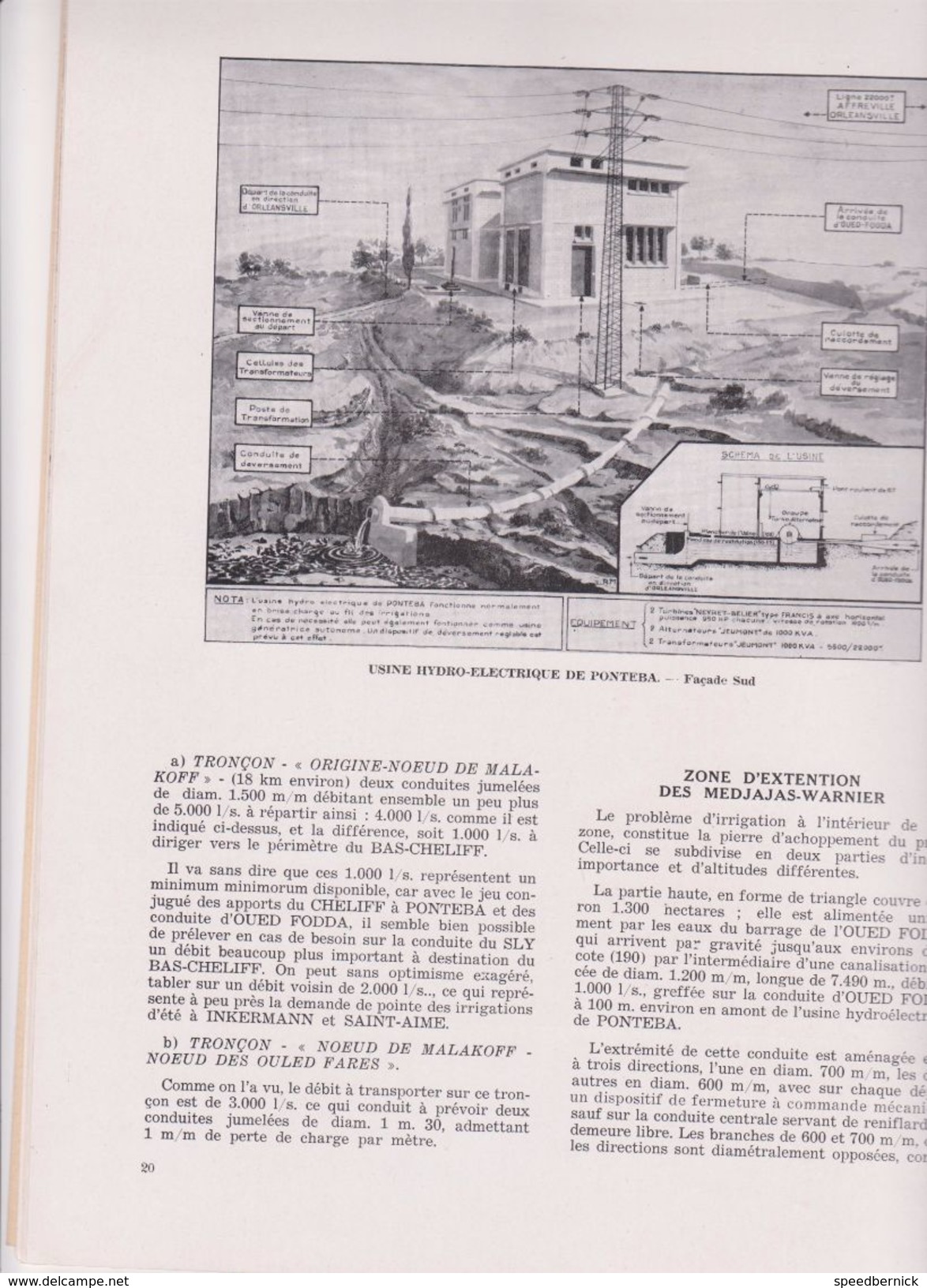 Algerie - Alimentation Eau Potable Orleanville Oued Fodda, Chlef, -perimetre Irrigable -Florent Granger 1949 - Opere Pubbliche