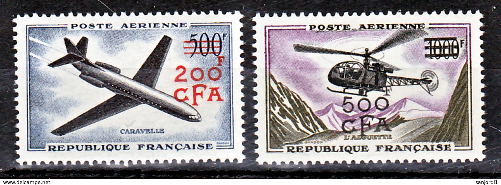 Réunion PA 56 57 Prototypes Alouette Caravelle  Neuf ** MnH Sin Charmela Cote 66 - Airmail