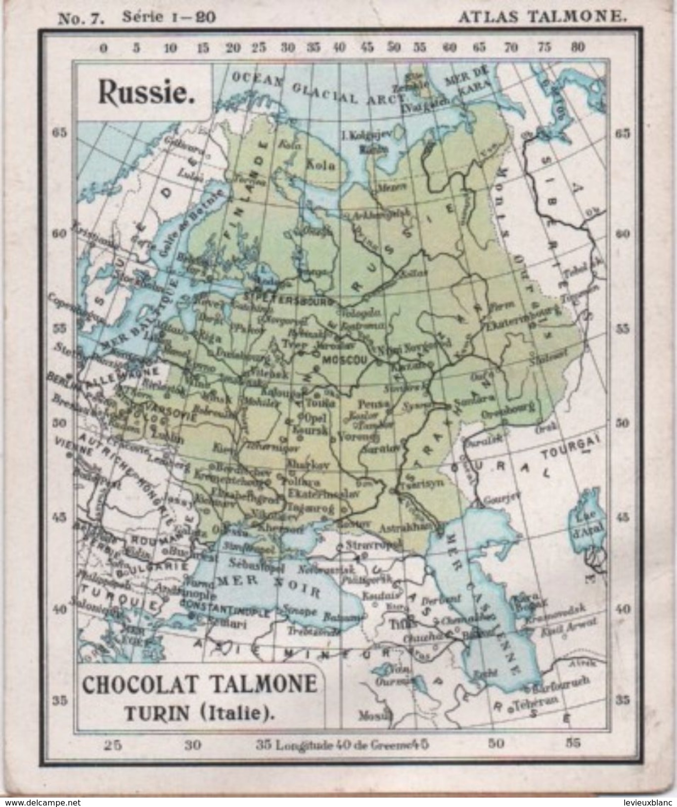 Image/Atlas Talmone/RUSSIE/Chocolat TALMONE/Spécialité Maison Talmone/Bouchées De Dame/ Italie /TURIN/Date?      IMA240 - Autres & Non Classés