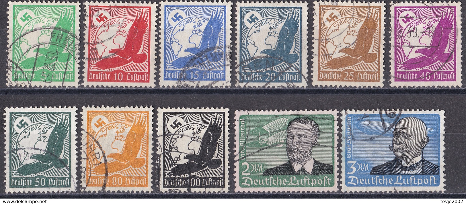 5_ Deutsches Reich - Mi.Nr. 529 - 539 - Gestempelt Used - Ungebraucht