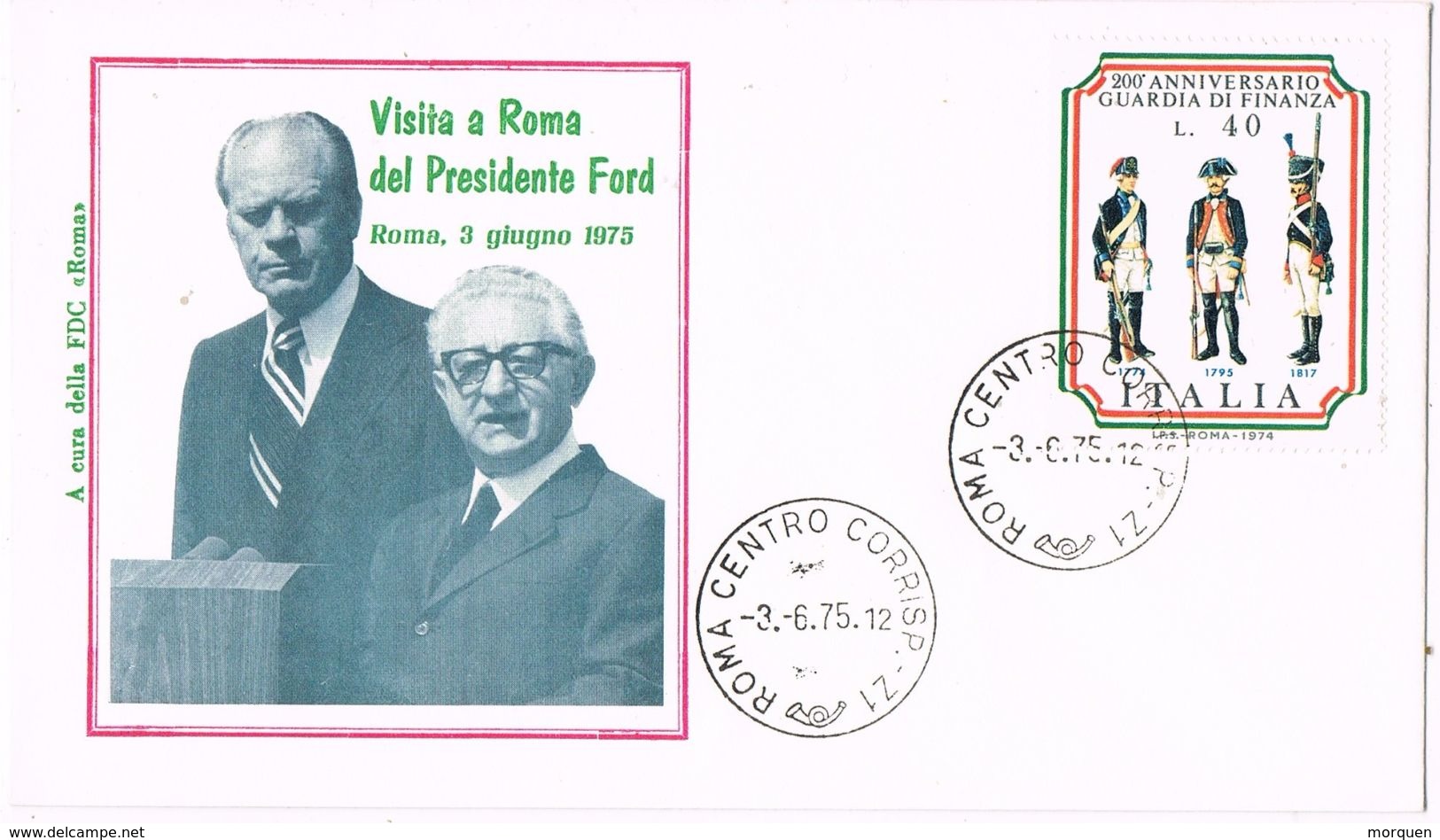 25743. Carta F.D.C. ROMA (Italia) 1975. Visita A Roma Presidente FORD - FDC