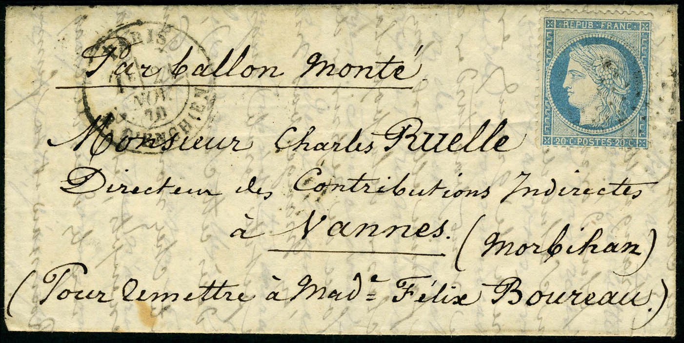 Lettre La Ville D'Orléans, Càd Paris R D'Enghien 21 Nov  70, Pour Vannes, Au Verso Càd Nantes à Quimper 10 Dec 70 Et Arr - Autres & Non Classés