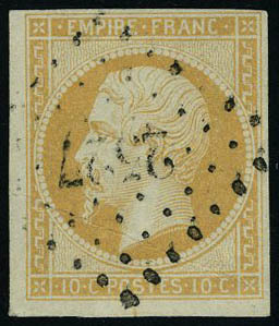 Oblitéré N° 13A, 13 Ac, 13B, 13Ba, 4 Types Ou Nuances Différents Du 10c Napoléon, ND, T.B. - Andere & Zonder Classificatie