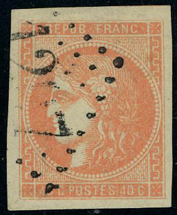 Oblitéré N° 48, 40c Orange, T.B. Signé A Brun - Sonstige & Ohne Zuordnung