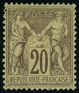 Neuf Sans Charnière N° 67, 20c Brun Lilas Clair, Bon Centrage, T.B. Signé Brun - Altri & Non Classificati