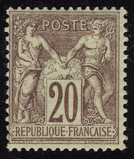 Neuf Avec Charnière N° 67, 20c Brun Lilas T.B. Signé Brun - Altri & Non Classificati