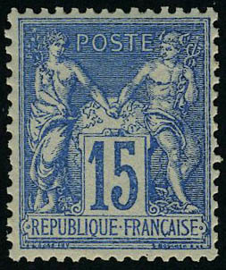 Neuf Sans Charnière N° 90, 15c Bleu T.B. - Other & Unclassified