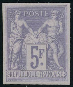 Neuf Sans Gomme N° 95b, 5f Violet Tirage Des Régents, T.B. Siné Brun - Altri & Non Classificati